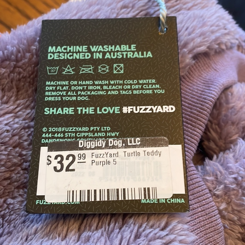 Perfectly cozy Lavender Purple Turtle Teddy Fuzzyard Size 5. - Picture 6 of 7